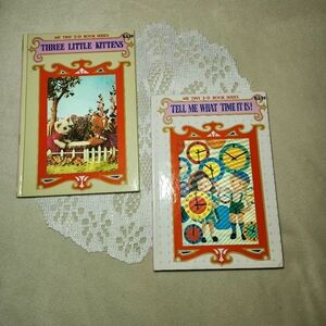 Vtg My Tiny 3-D Children's Book Series 2 Hardcover Books Playmore Printed Japan